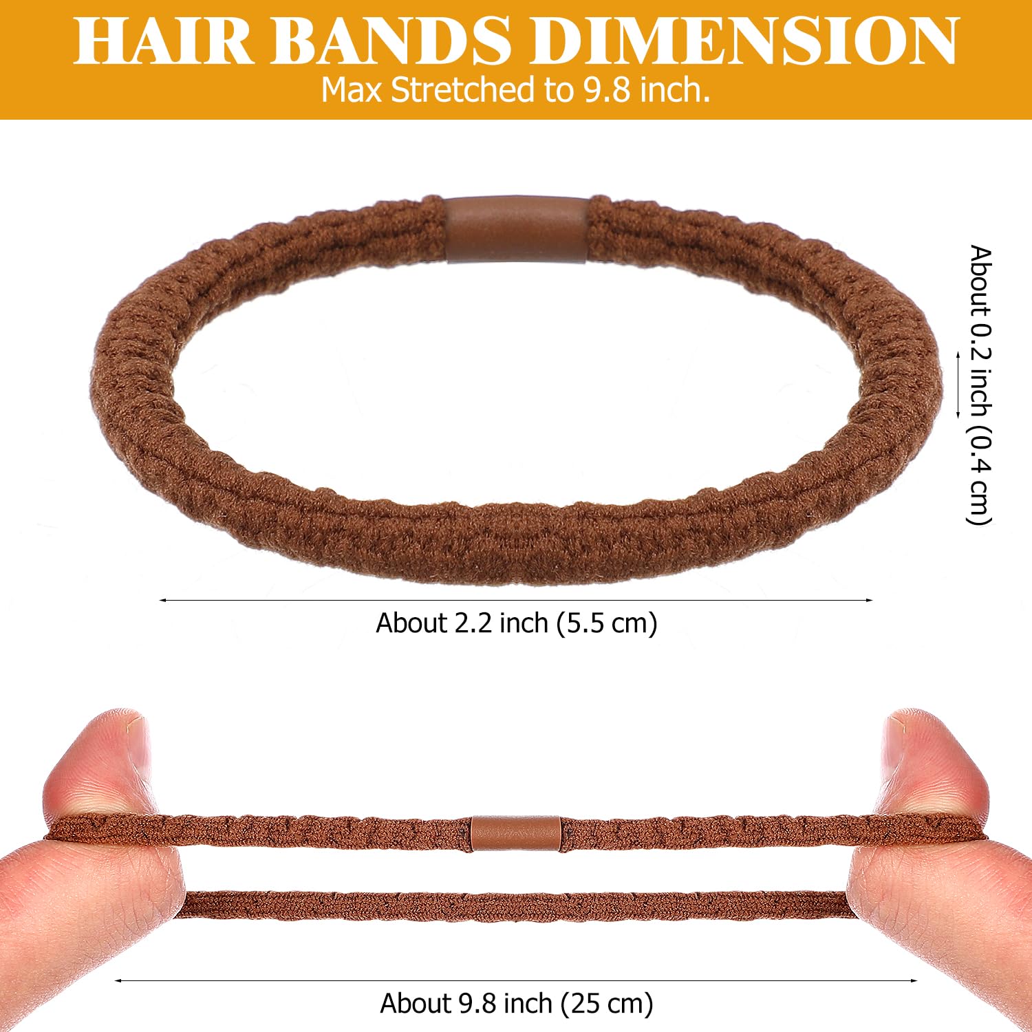 Noblenestle Hair Ties for Thick Hair 10 Pcs Braided Hair Bands Hair Ties No Damage Ropes Braided Ponytail Holders Hair Accessories No Crease Hair Elastics for Women Girls (Brown-10 Count)